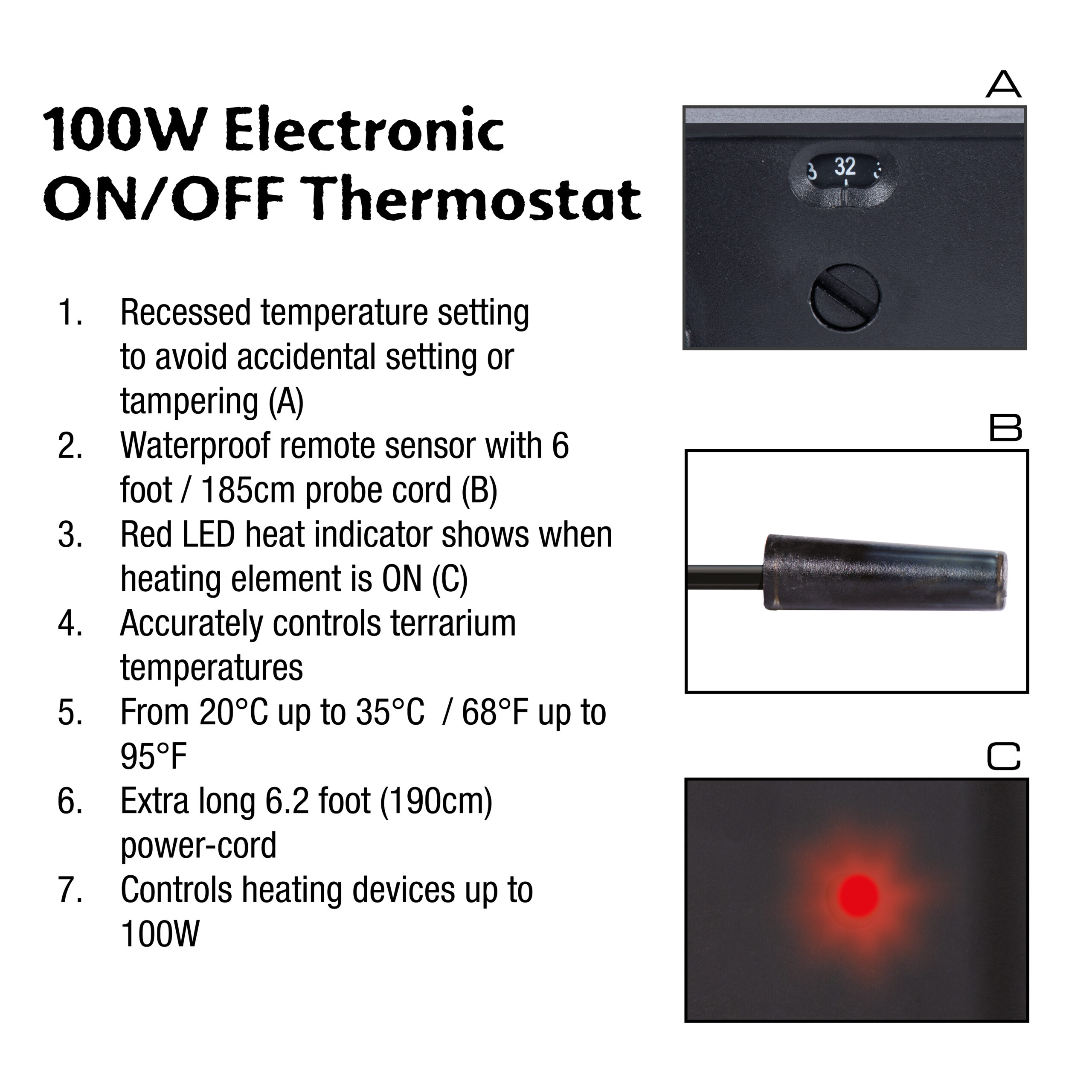 Exo Terra 100w Electronic On/Off Thermostat - Image 2