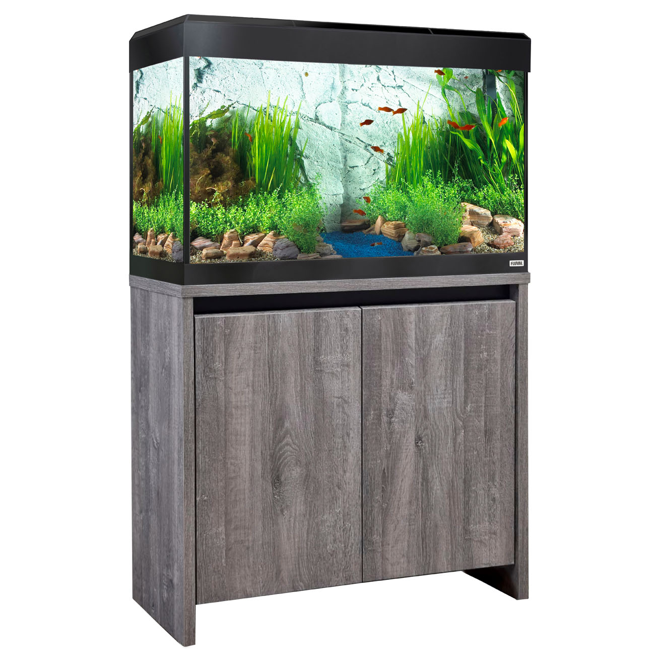 Fluval Roma 125 Bluetooth LED Grey Oak Aquarium & Cabinet